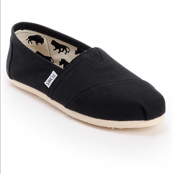 Toms Shoes - black canvas toms 7.5